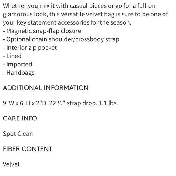 LAST1! Nordstrom blue velvet/chain clutch NWT - Picture 4 of 6